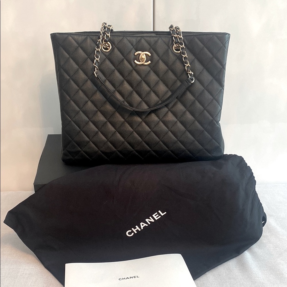 Chanel • Grand Shopper Tote, Caviar Leather & Champagne Gold Hardware, Series 26